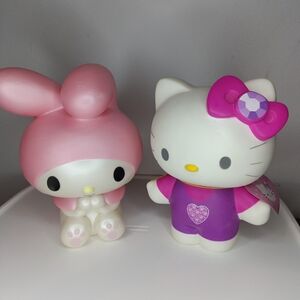 Hello Kitty & My Melody Pink and White Sanrio Coin Banks 2007 2019